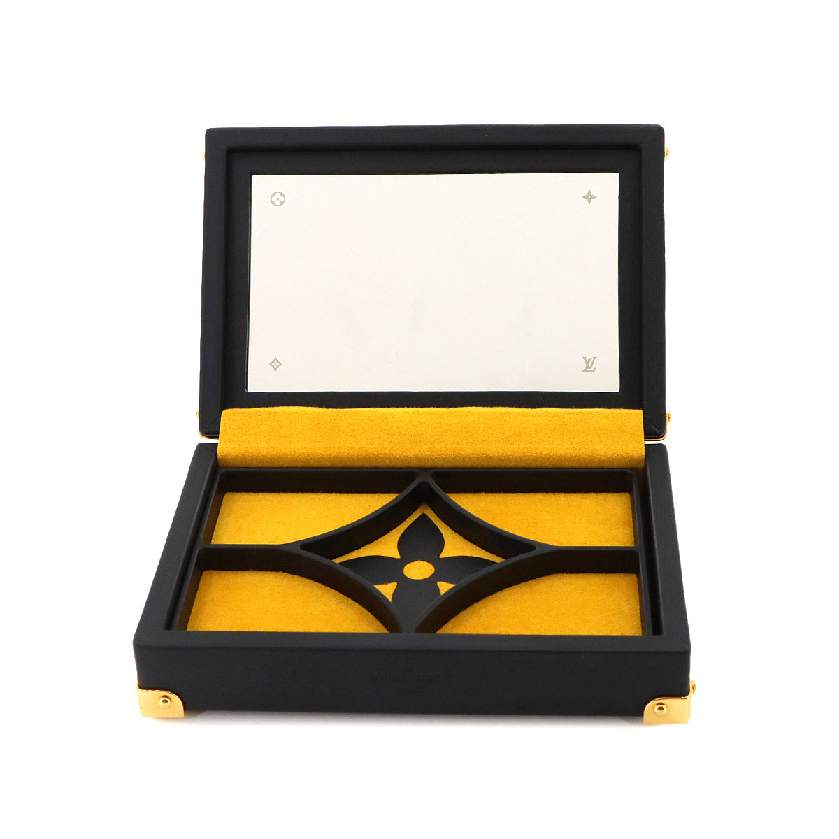 Monogram Jewelry Box Trunk Wood Velvet Brown GI0555