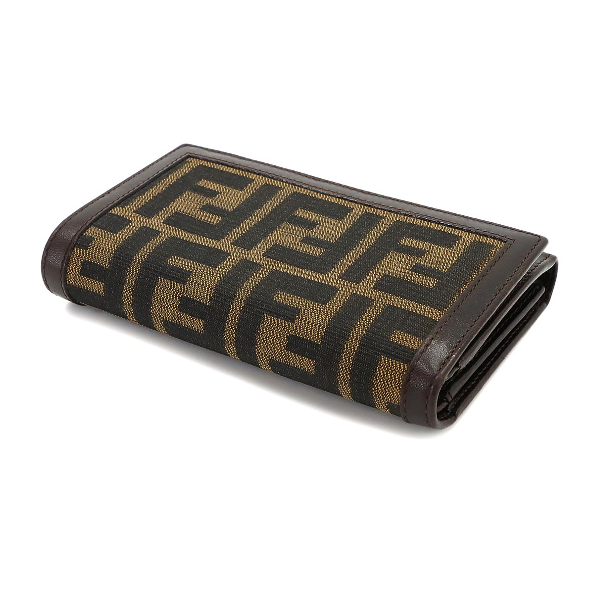 Zucca Long Wallet Canvas Leather Brown Purse
