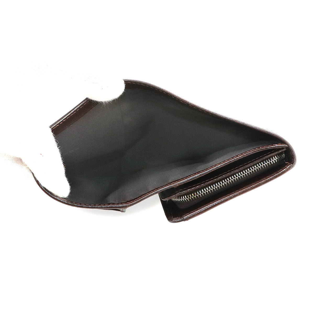 Zucca Long Wallet Canvas Leather Brown Purse