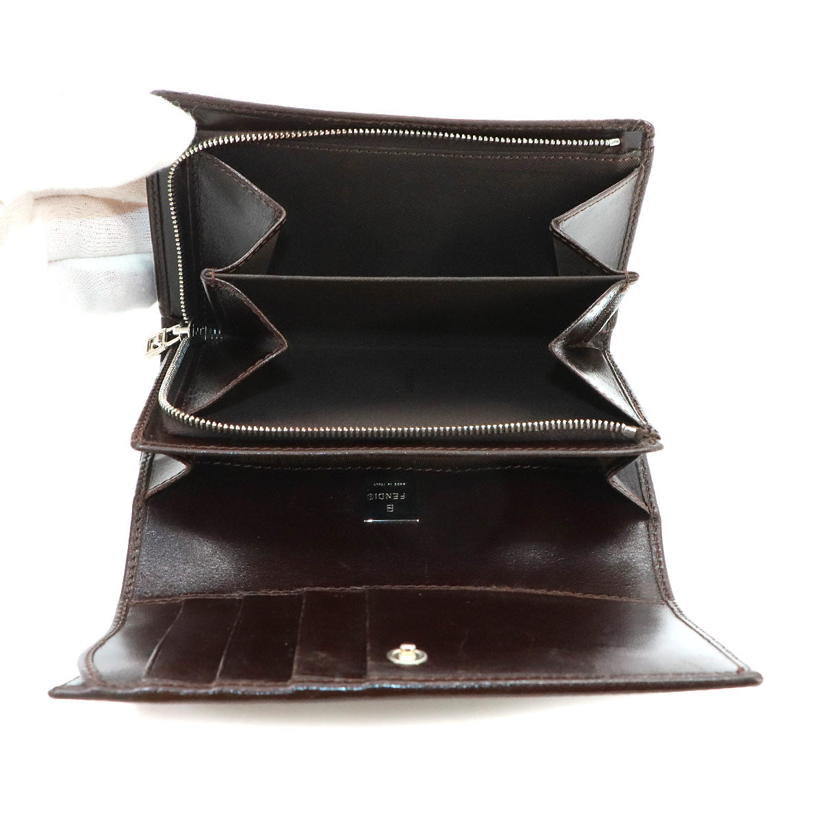 Zucca Long Wallet Canvas Leather Brown Purse