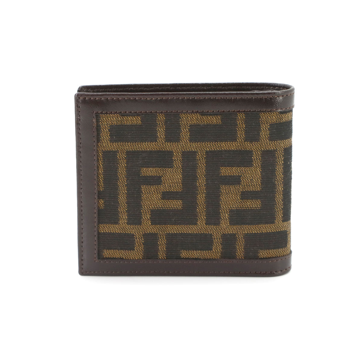 Zucca Compact Wallet Canvas Leather Brown 01445 Purse