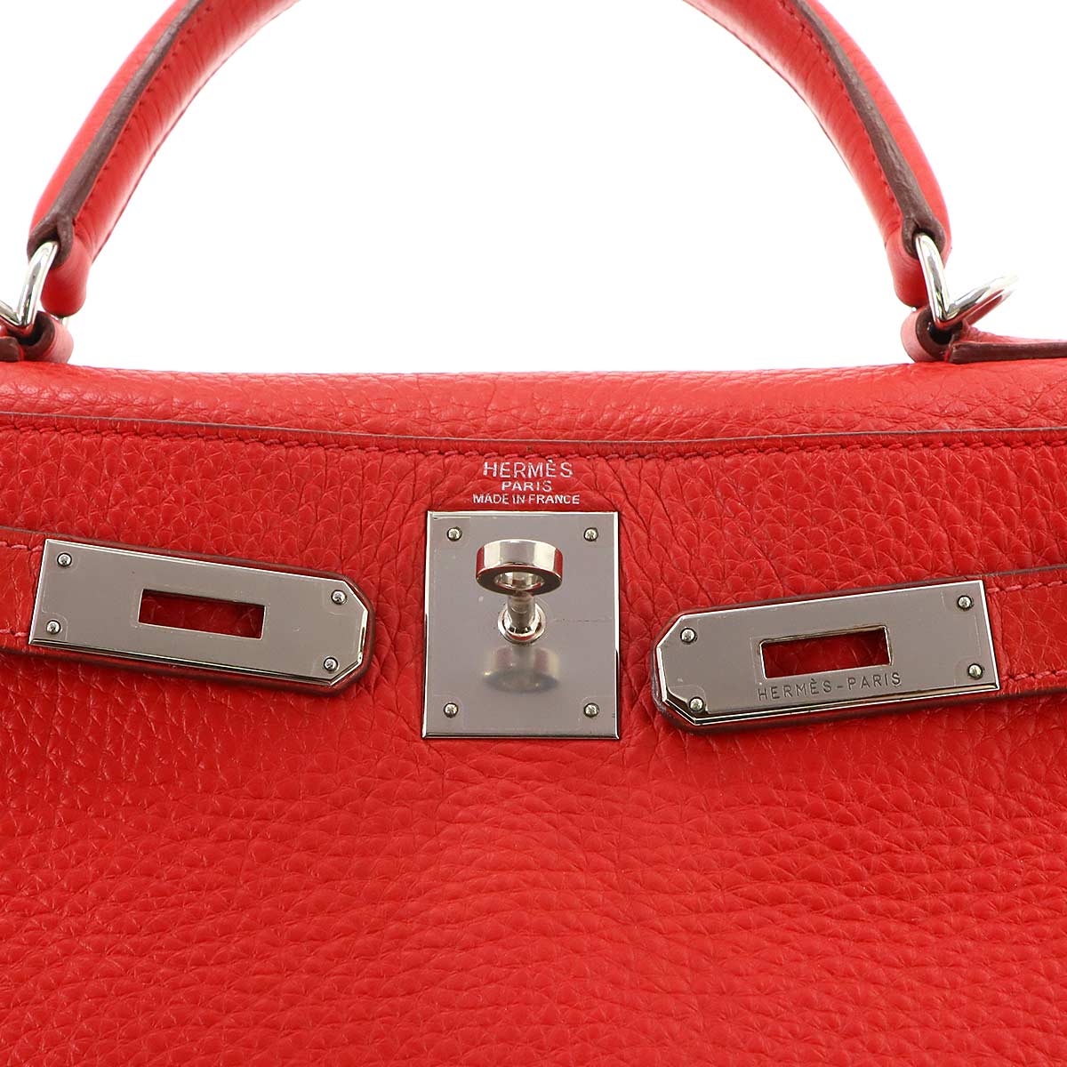 Kelly 28 Taurillon Clemence Red 2way Hand Shoulder Bag
