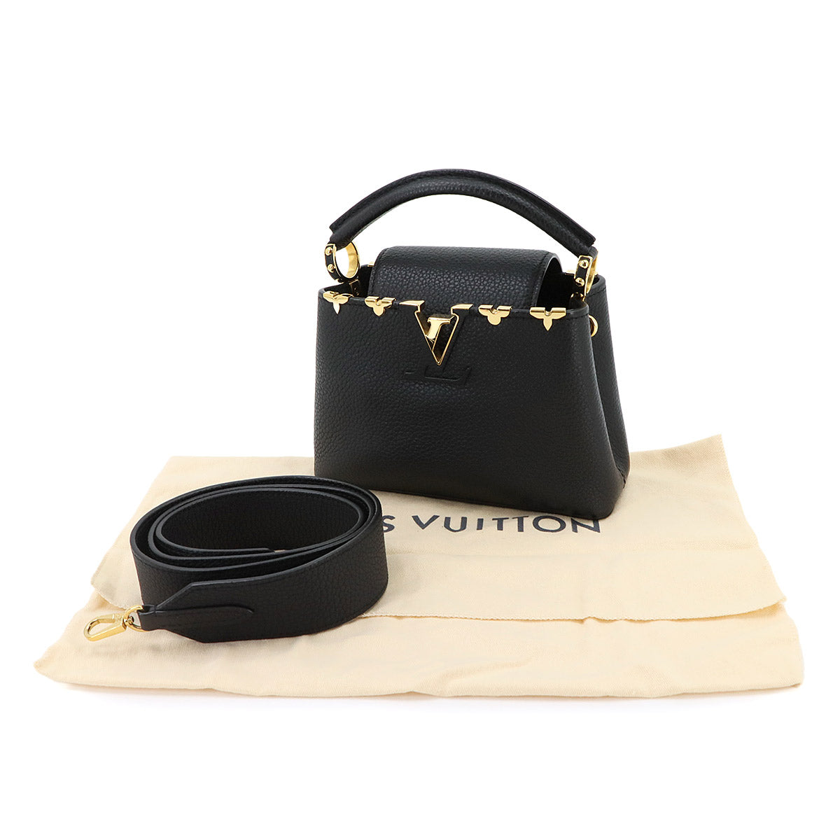 Capucines MINI Hand Shoulder Bag Leather Black M56669