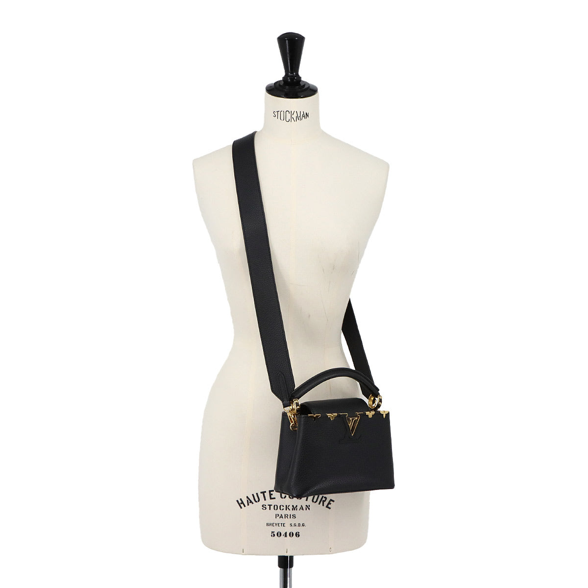 Capucines MINI Hand Shoulder Bag Leather Black M56669