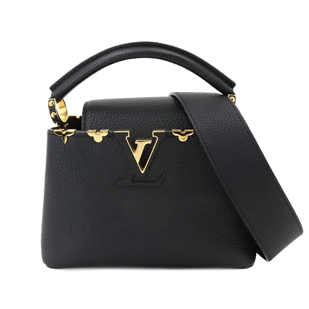 Capucines MINI Hand Shoulder Bag Leather Black M56669