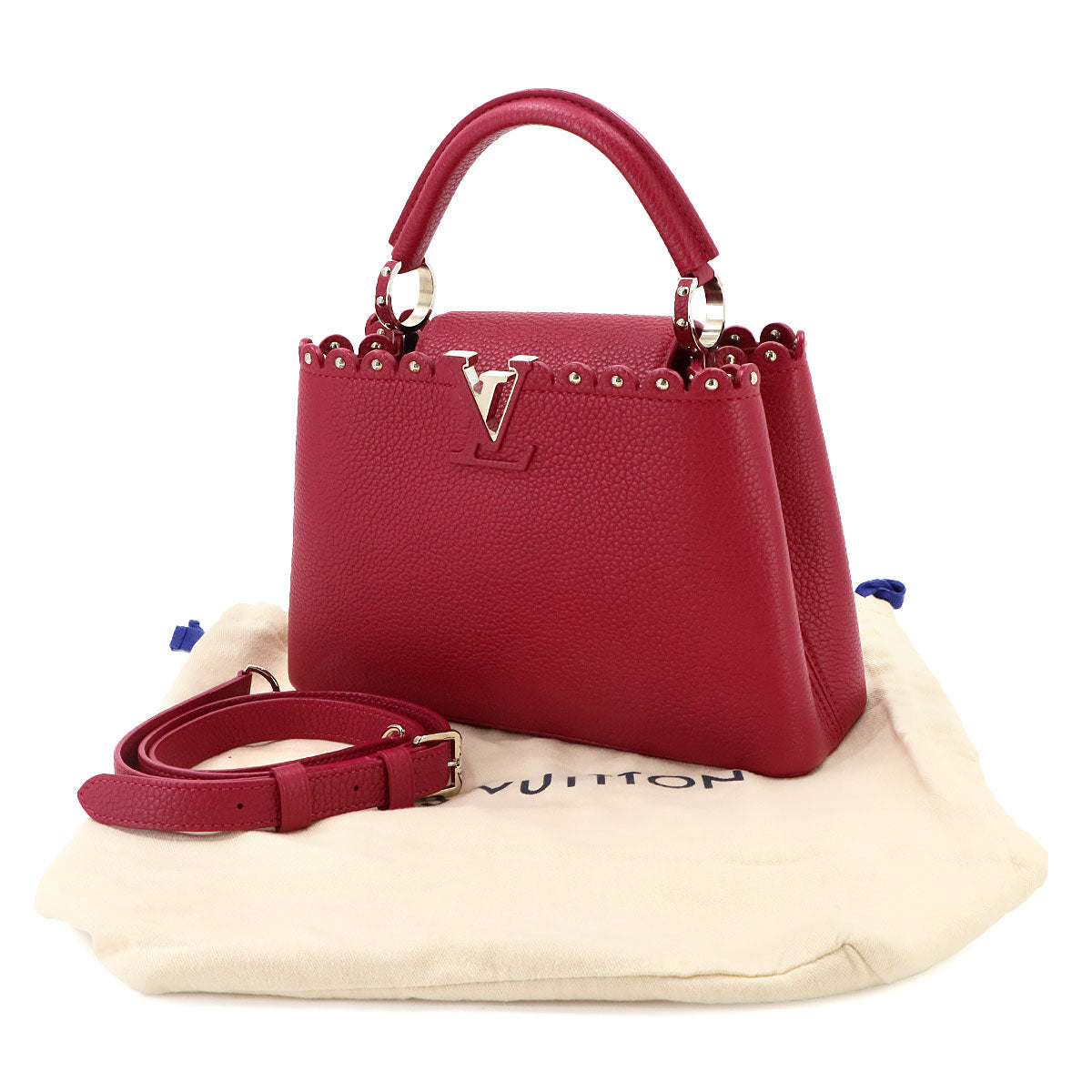 Capucines BB Hand Shoulder Bag Leather Wine red M54419