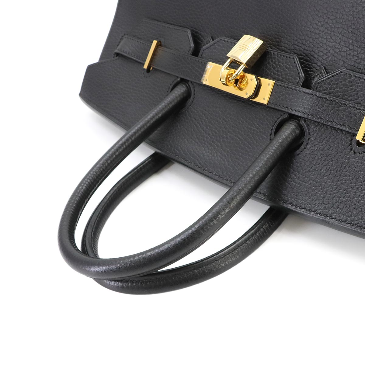 Birkin 35 Ardennes Leather Black Hand Bag Purse