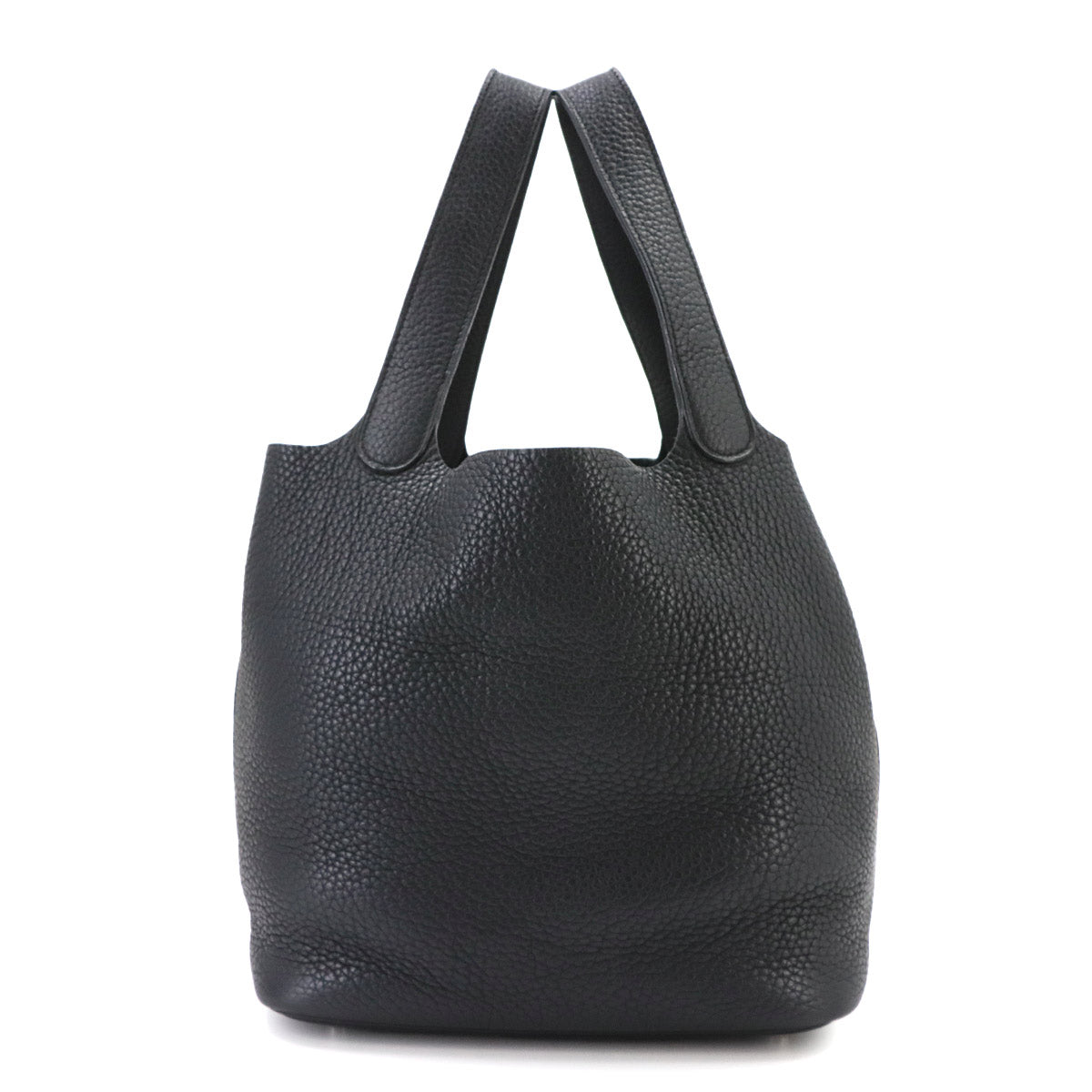 Picotin Lock MM Hand Bag Taurillon Clemence Black Purse