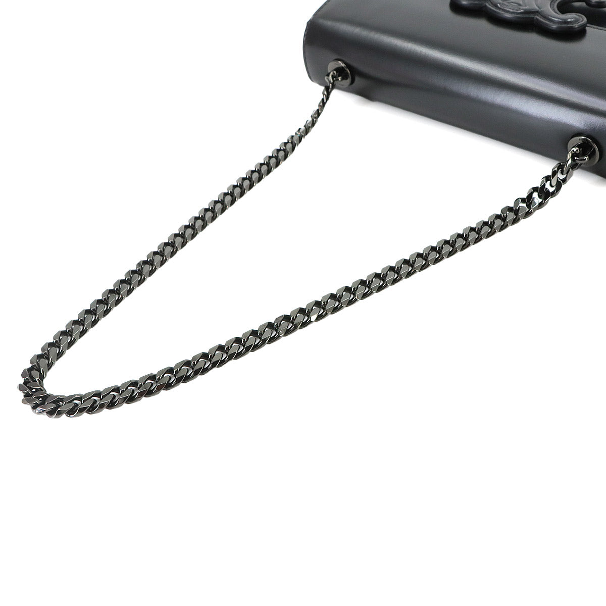 Cuir Triomphe Chain Shoulder Bag Leather Black 199243BF4 Purse