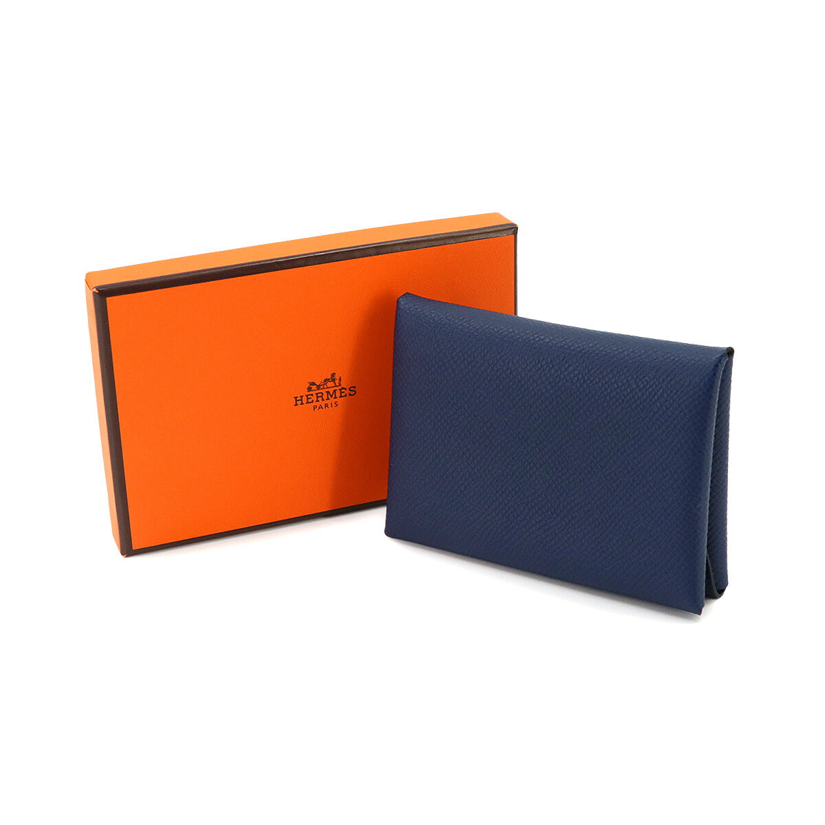 Calvi Duo Card Case Veau Epsom Blue Navy