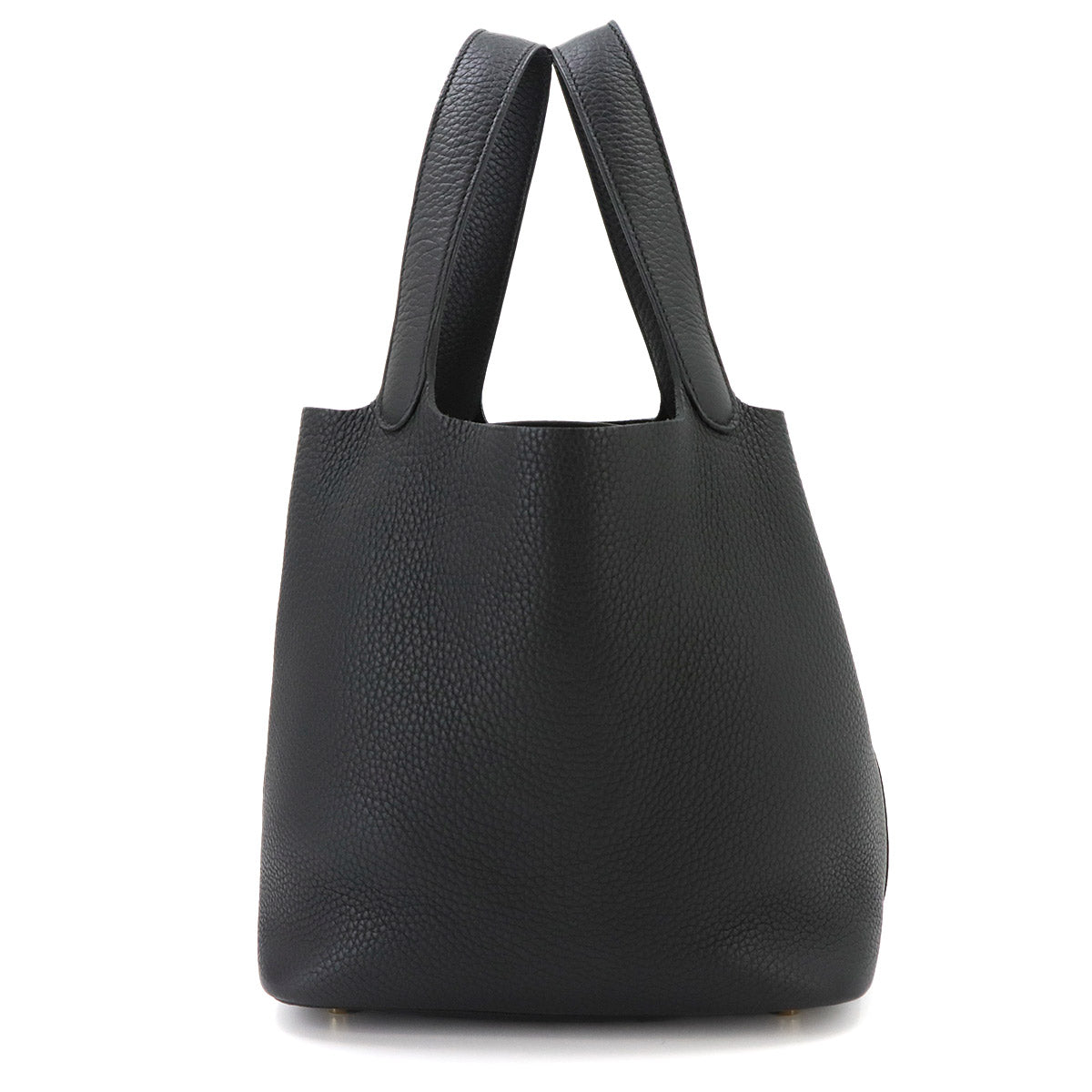 Picotin Lock MM Hand Bag Taurillon Clemence Black Purse