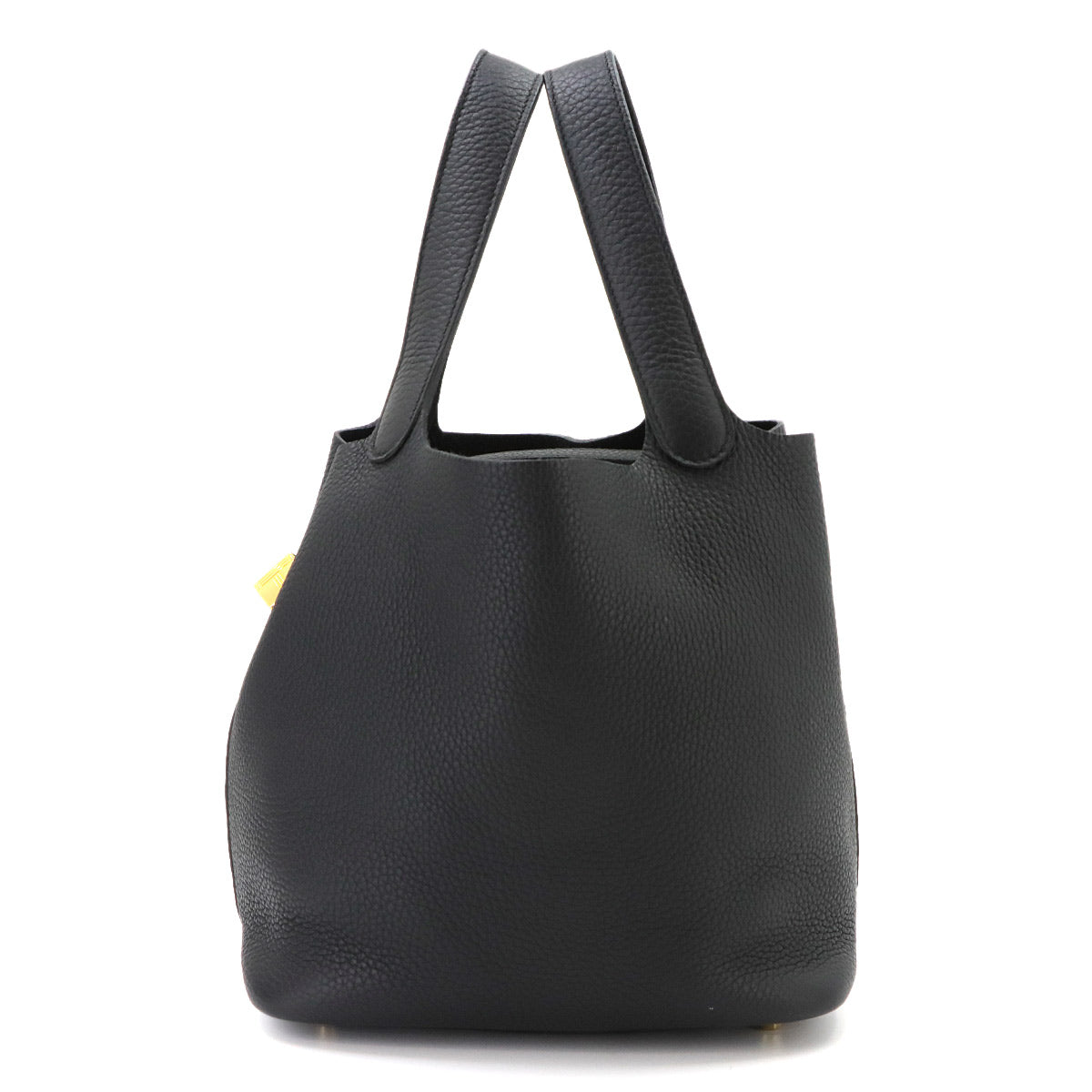 Picotin Lock MM Hand Bag Taurillon Clemence Black Purse