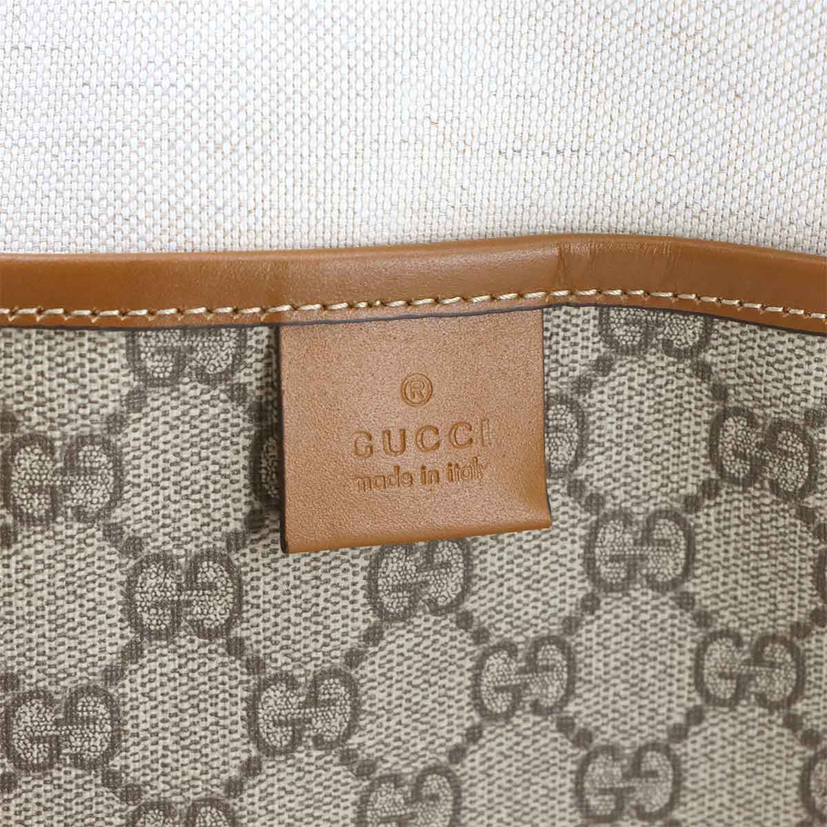 GG Supreme Tote Bag PVC Leather Beige Brown 211134 Purse