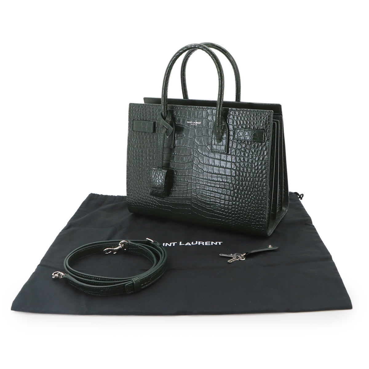 Baby Sac De Jour Hand Shoulder Bag Leather Green 421863