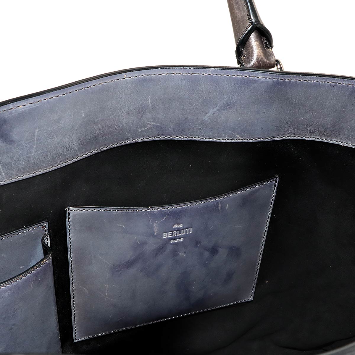 Calligraphy Toujours Tote Bag Venezia Leather Gray Purse