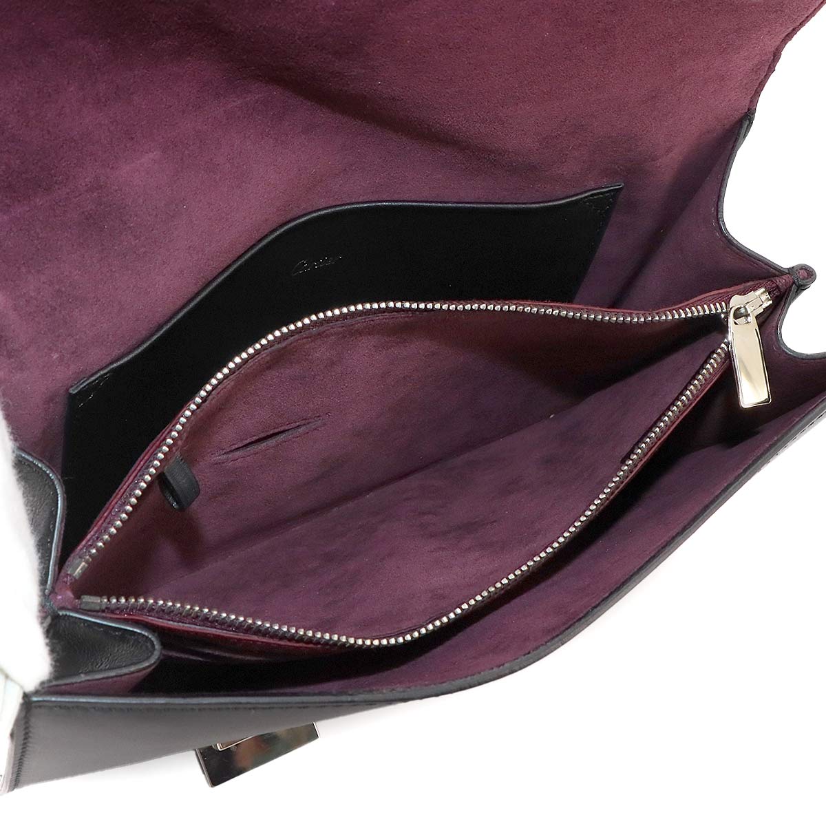 Jeanne Toussaint Chain Hand Bag Leather Black Purse