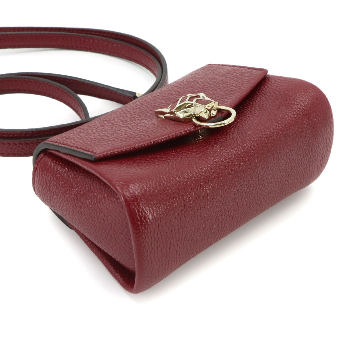 Panthere Micro Shoulder Bag Leather Bordeaux Red Purse