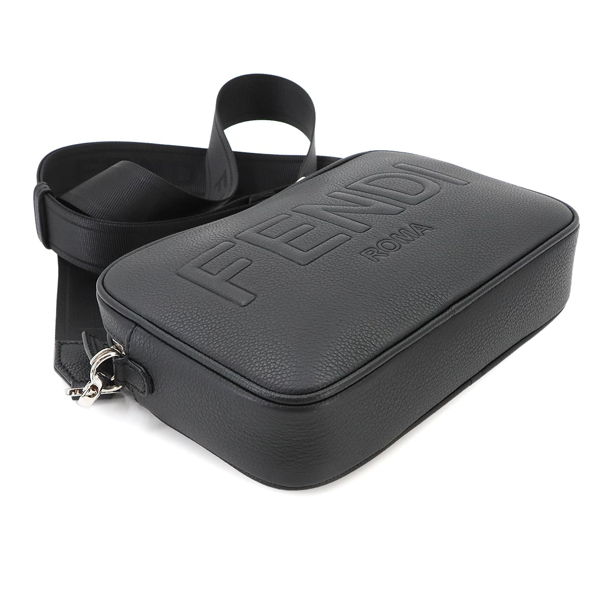 ROMA Camera Case Shoulder Bag Leather Black 7M0286 Purse