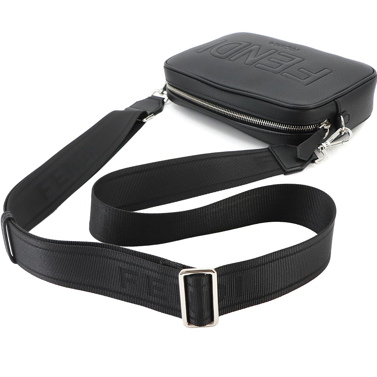 ROMA Camera Case Shoulder Bag Leather Black 7M0286 Purse