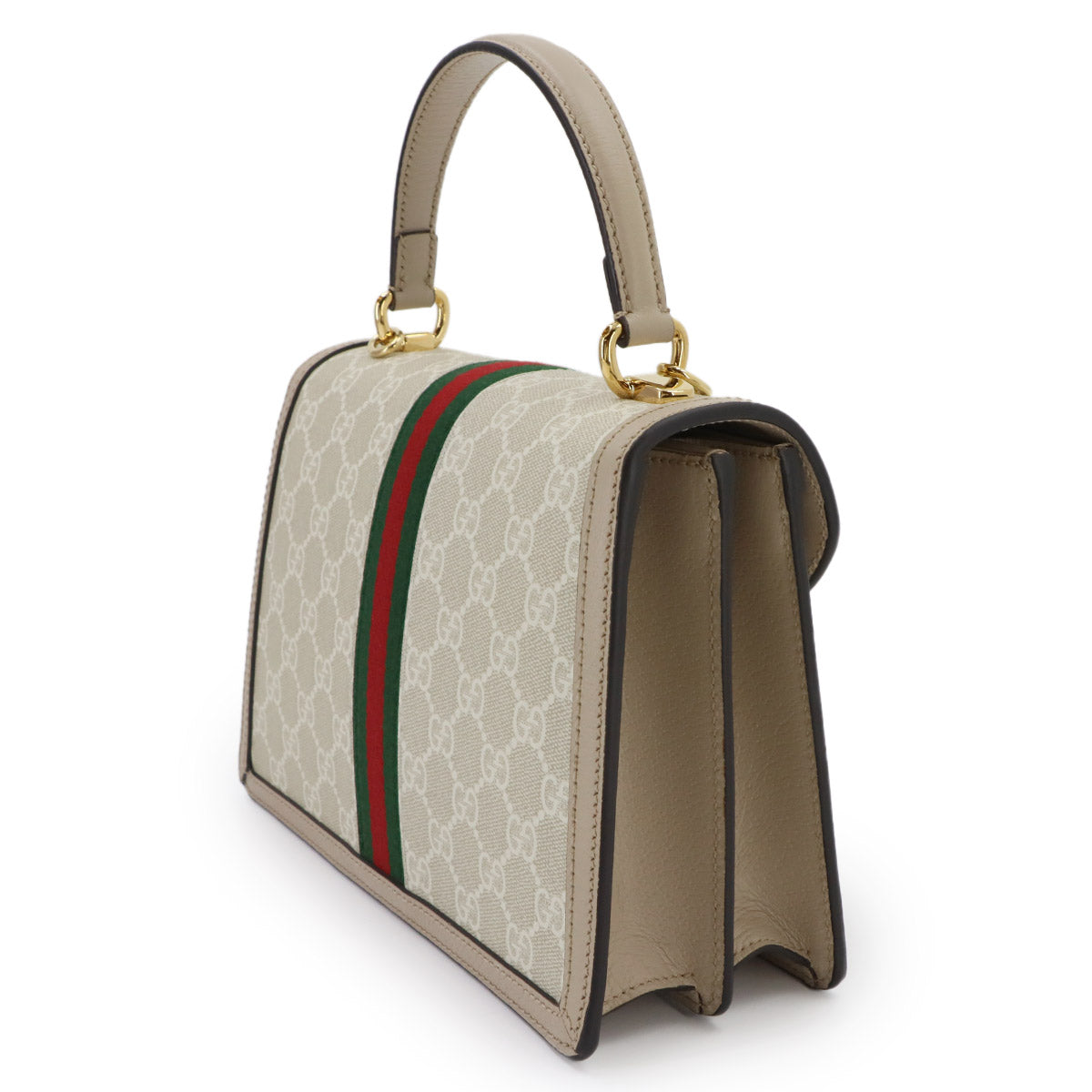 Ophidia Medium Top Handle Hand Shoulder Bag GG Canvas White