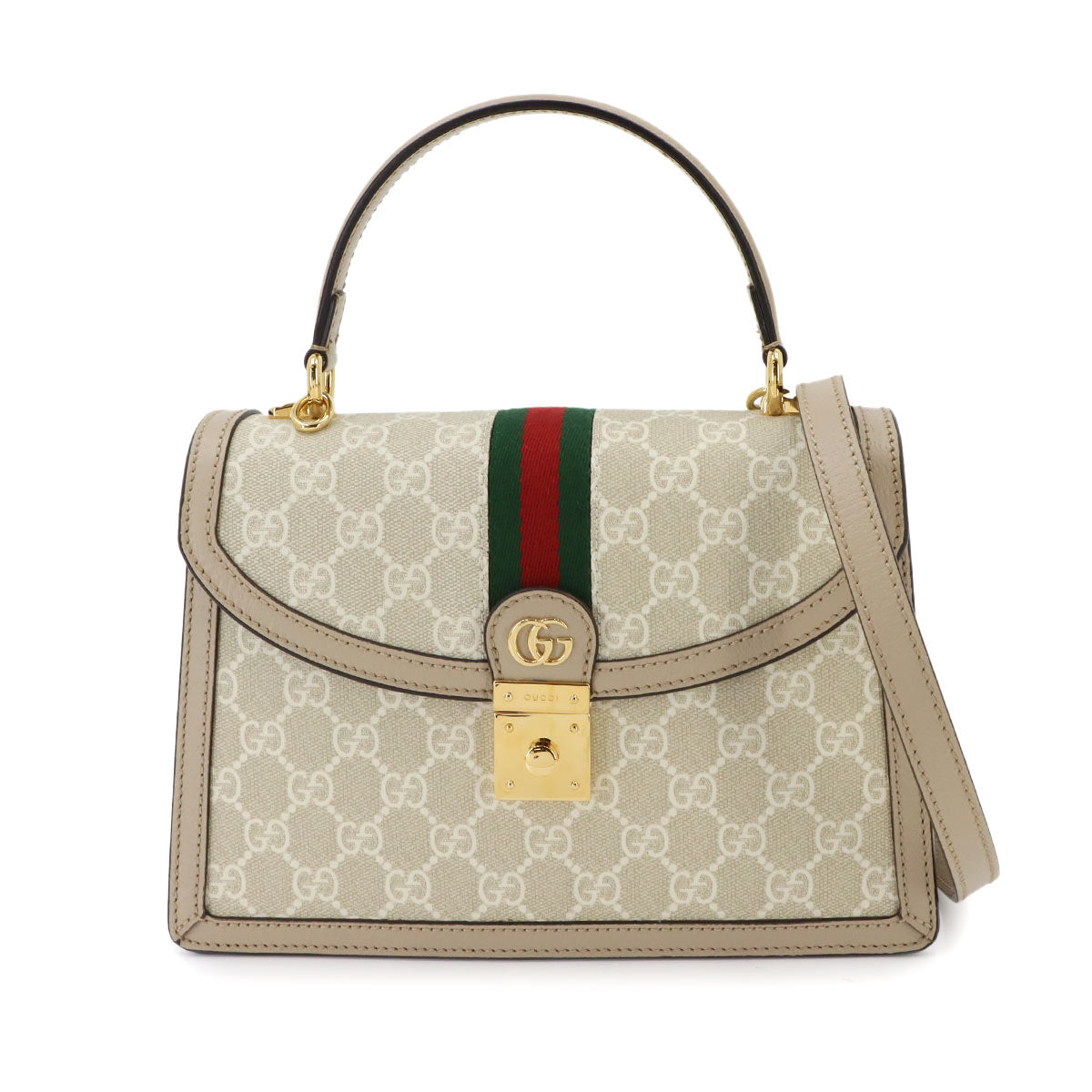 Ophidia Medium Top Handle Hand Shoulder Bag GG Canvas White