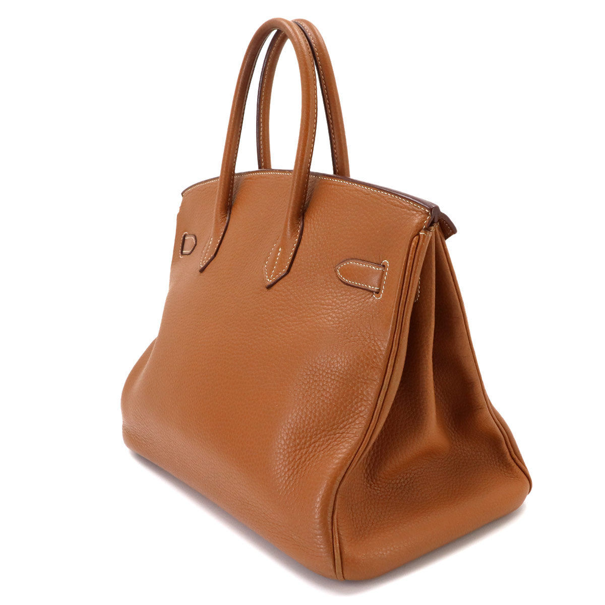 Birkin 35 Togo Gold Hand Bag Brown