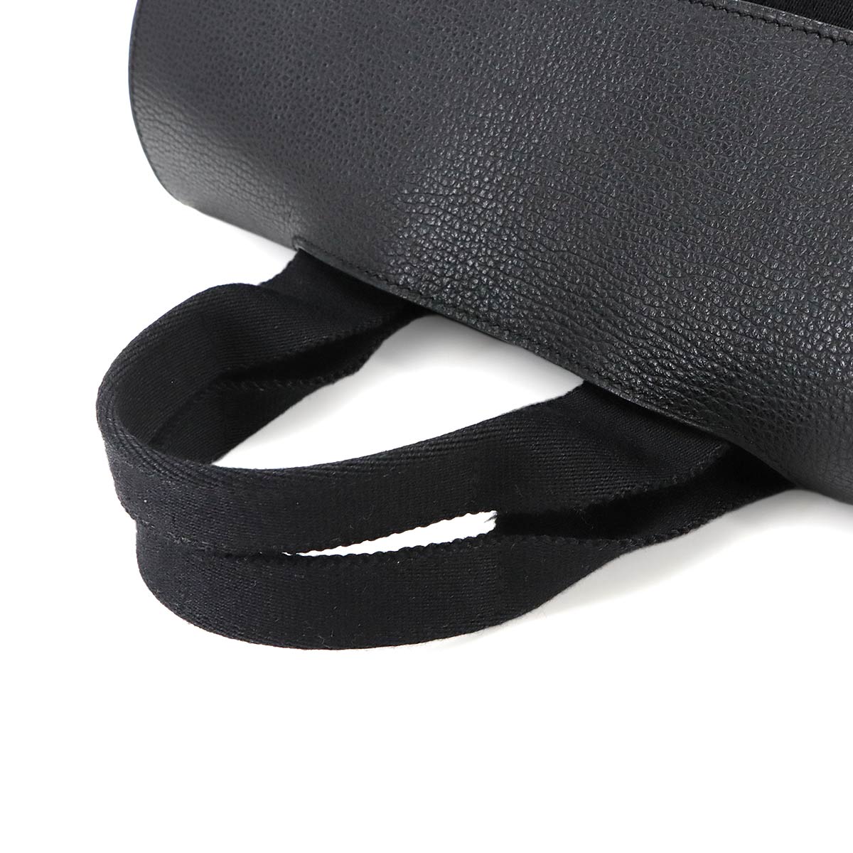 Valparaiso PM Hand Bag Toile Chevron Leather Black Purse