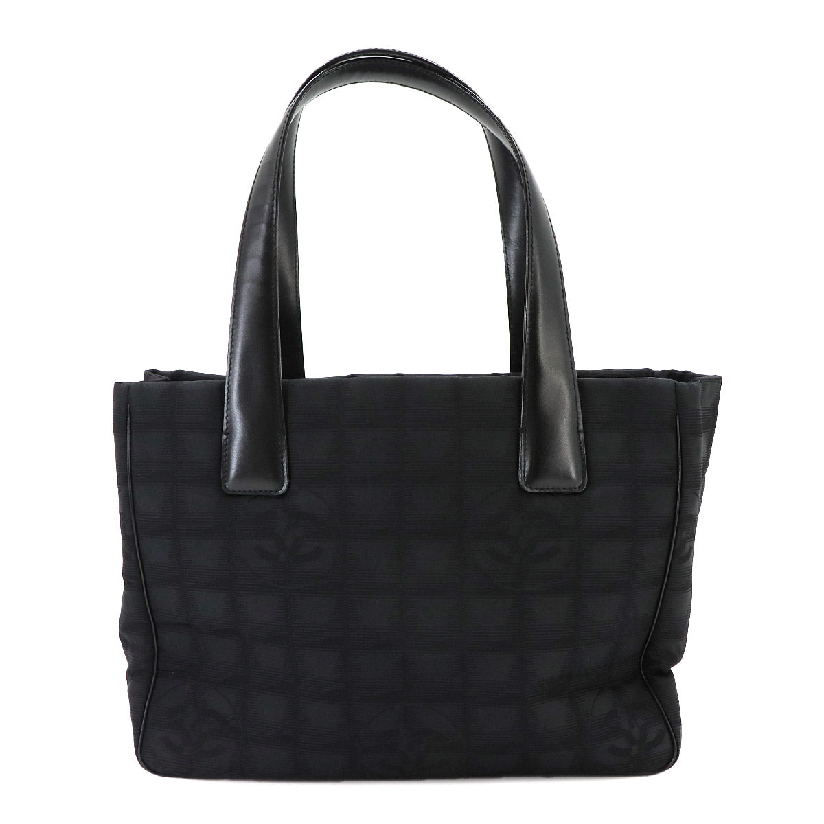 New Travel Line Tote PM Bag Nylon Jacquard Leather Black A20457