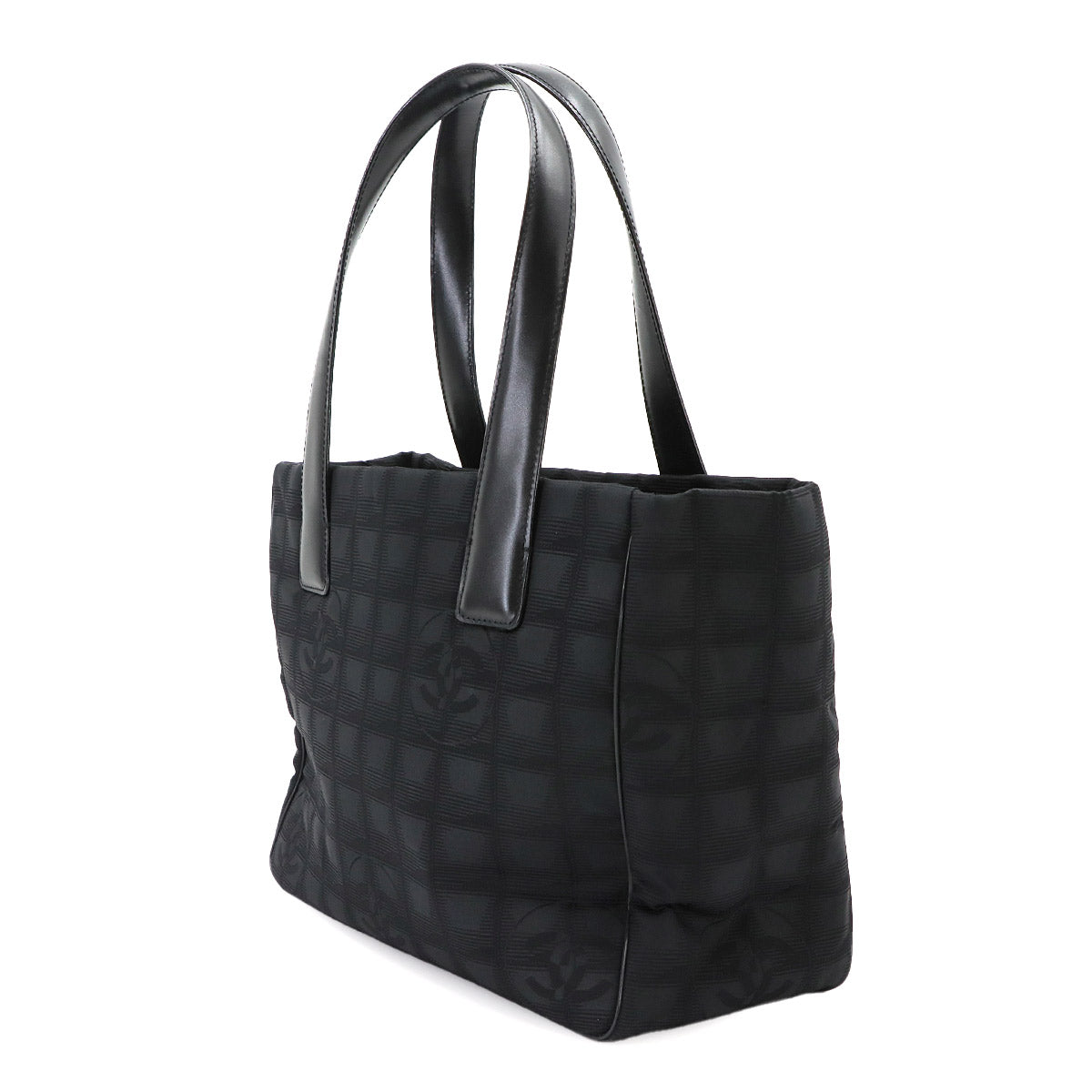 New Travel Line Tote PM Bag Nylon Jacquard Leather Black A20457