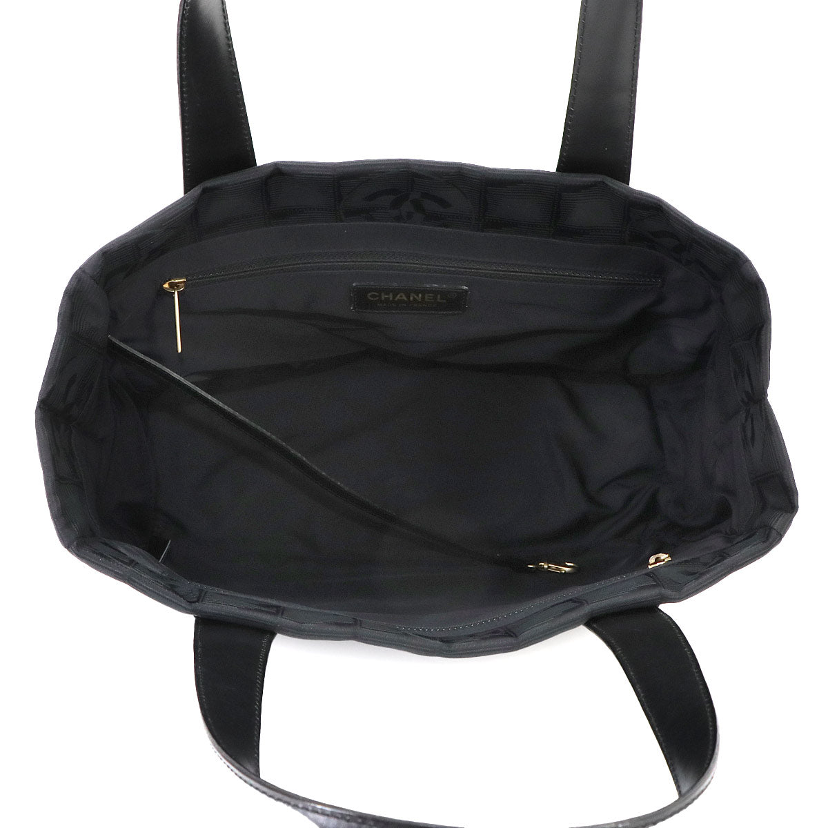 New Travel Line Tote PM Bag Nylon Jacquard Leather Black A20457