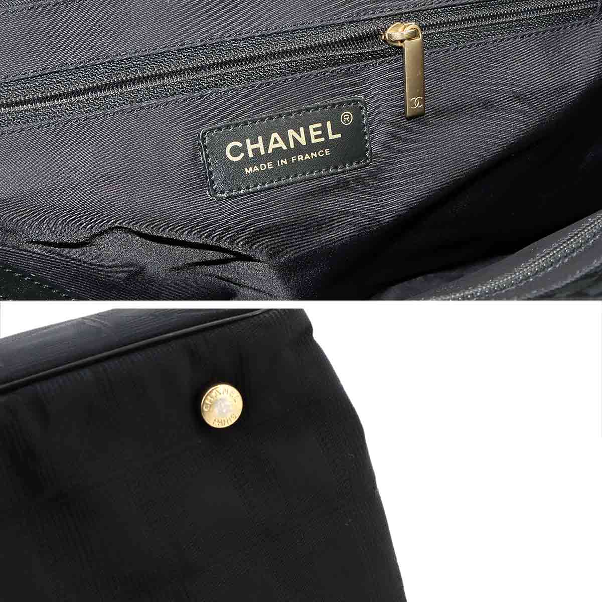 New Travel Line Tote PM Bag Nylon Jacquard Leather Black A20457