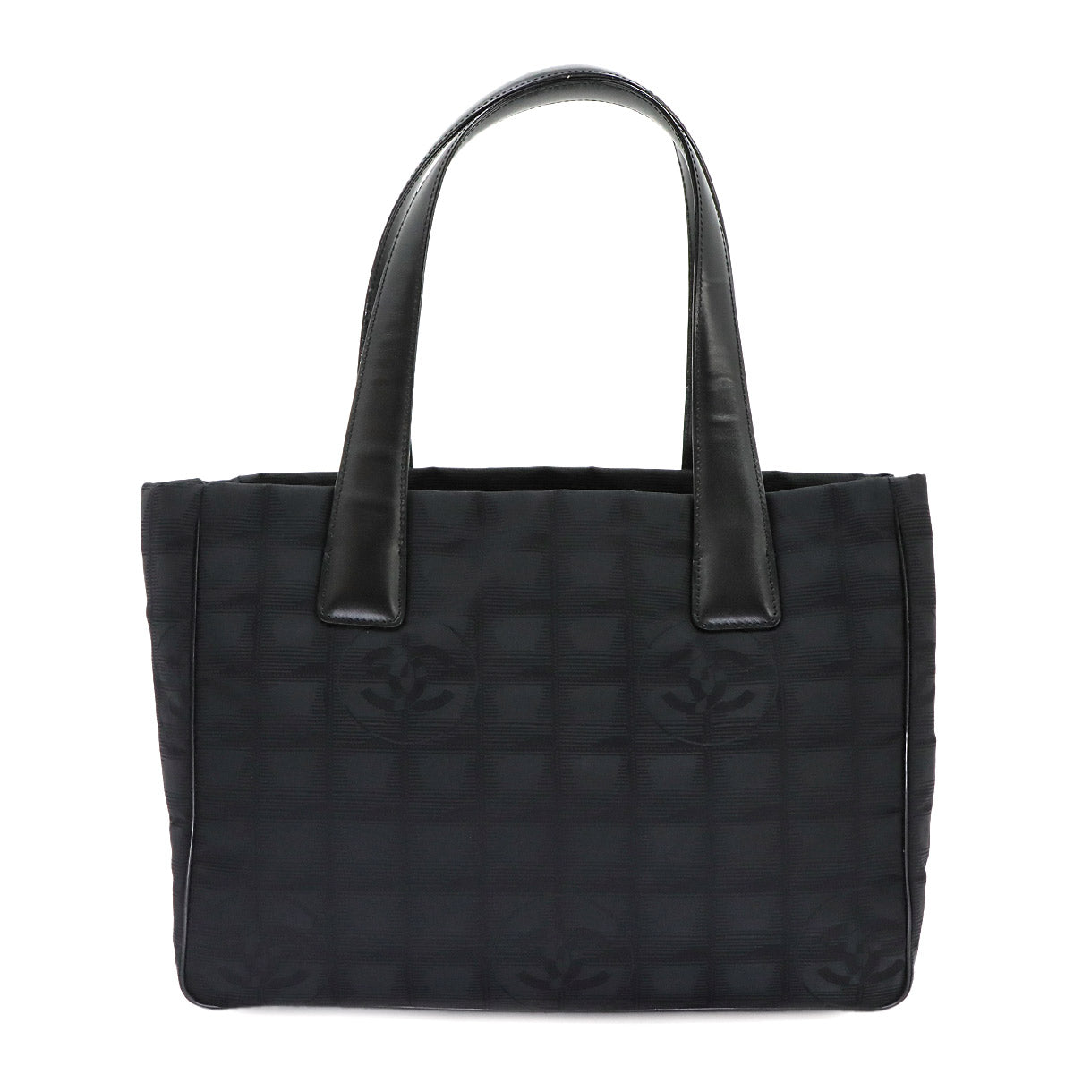 New Travel Line Tote PM Bag Nylon Jacquard Leather Black A20457