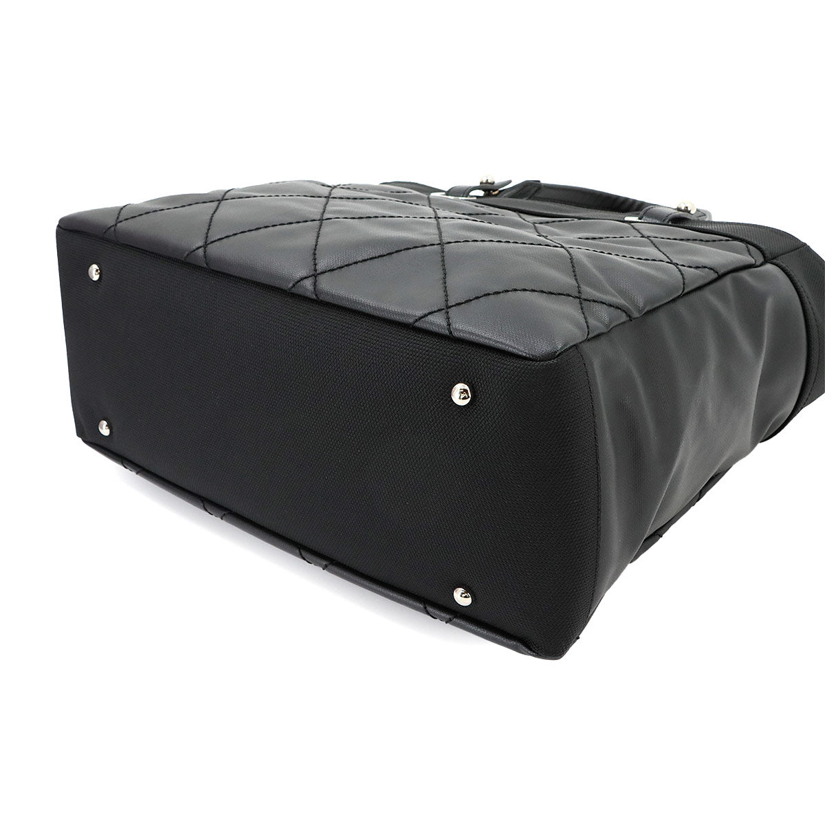 Paris Biarritz MM Tote Bag PVC Nylon Leather Black A34209