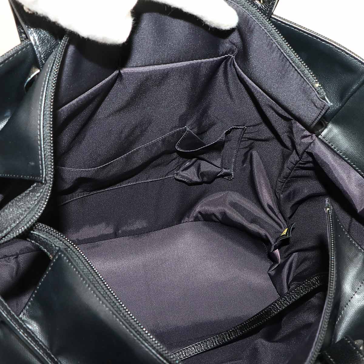 Paris Biarritz MM Tote Bag PVC Nylon Leather Black A34209