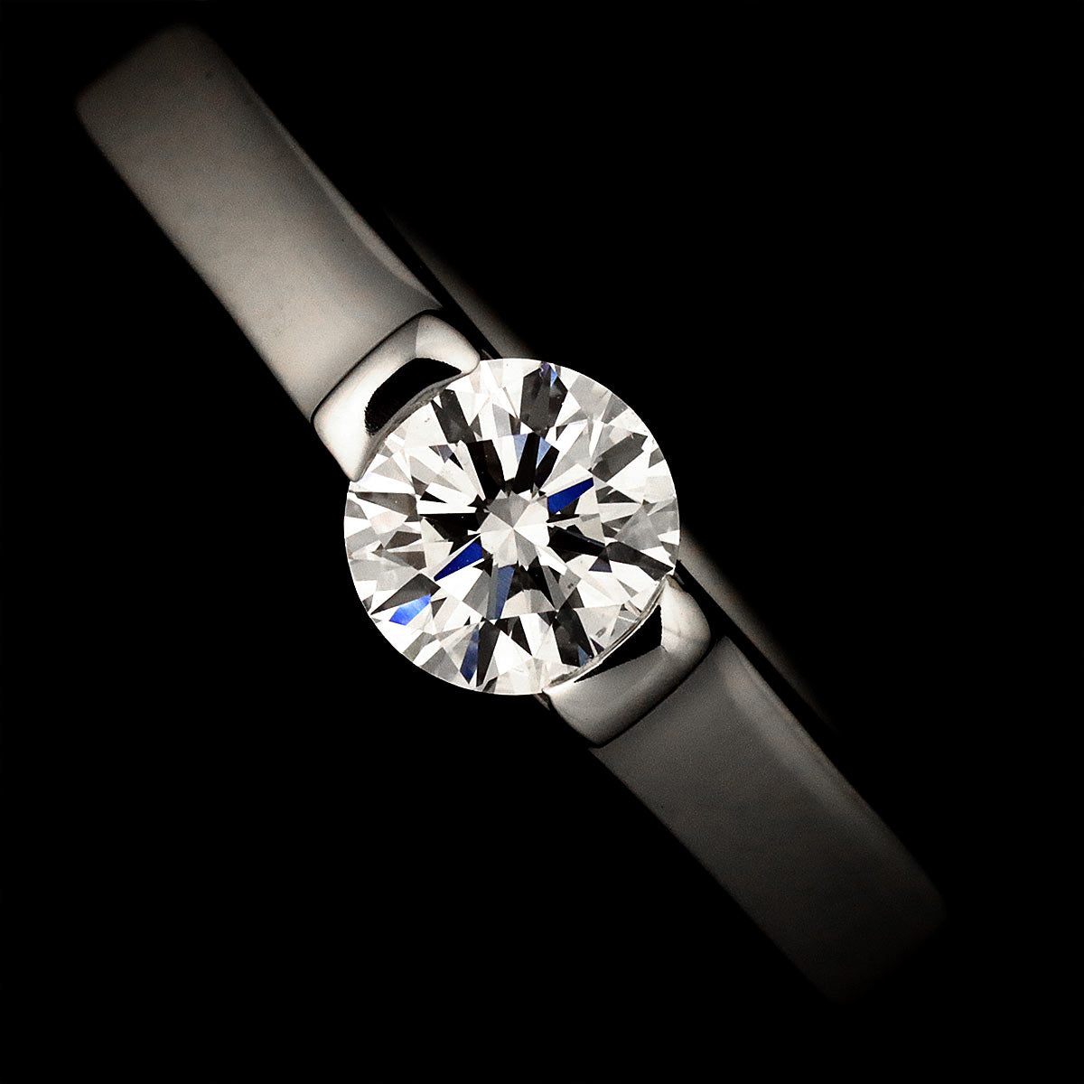 Diamond Ring 18K White Gold 750 size6(US)