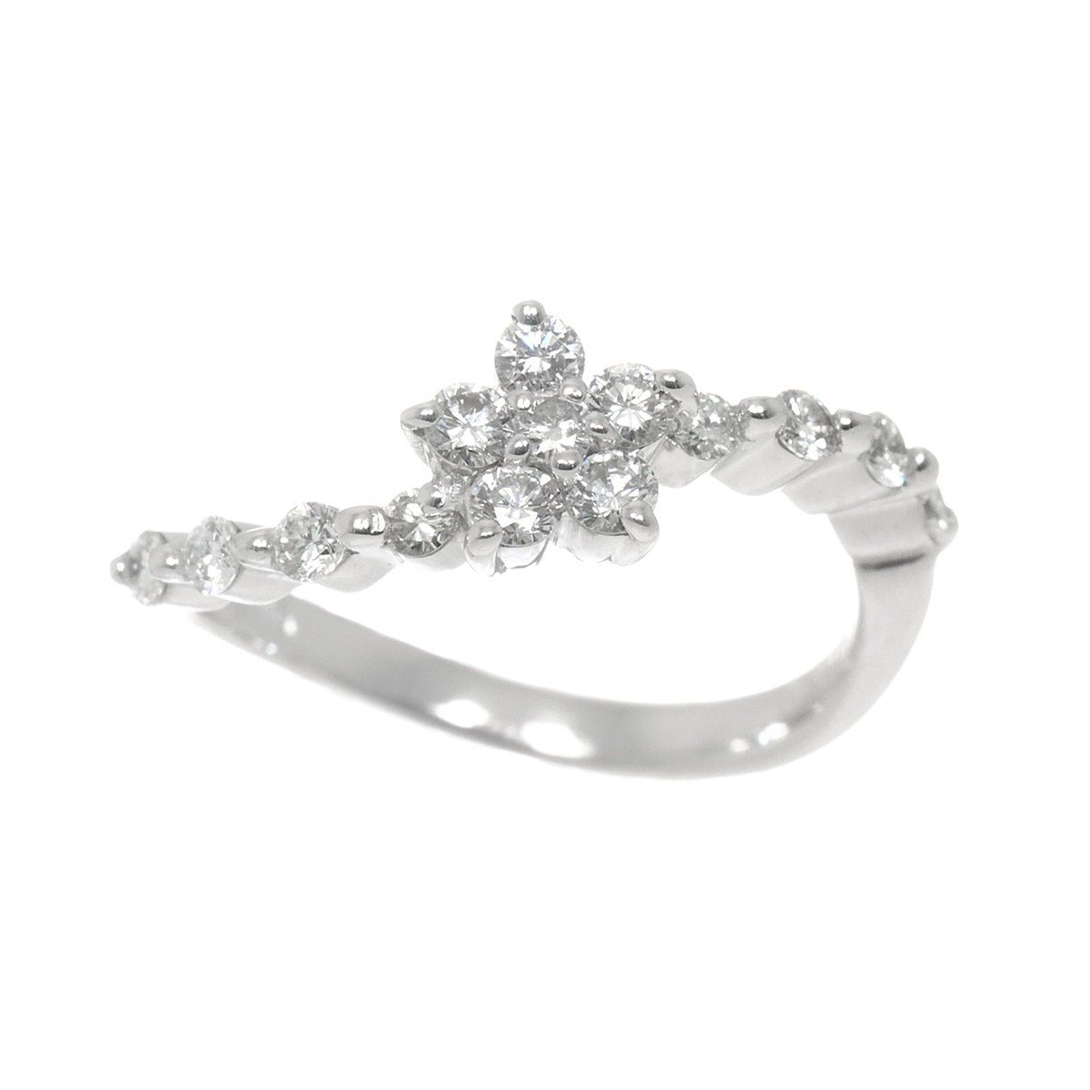 Diamond 0.45ct Ring 18K WG 750 Size5.5-5.75(US)