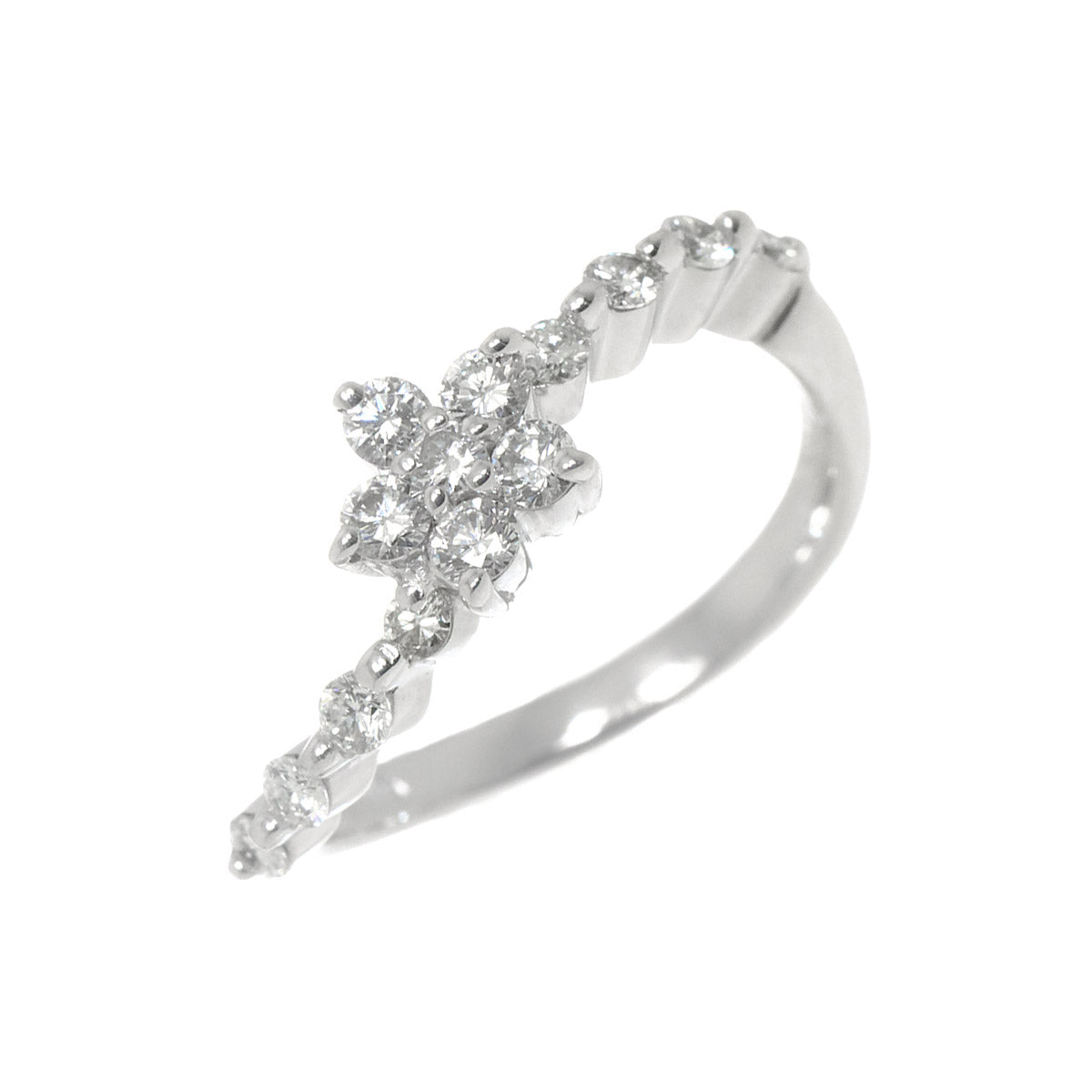 Diamond 0.45ct Ring 18K WG 750 Size5.5-5.75(US)