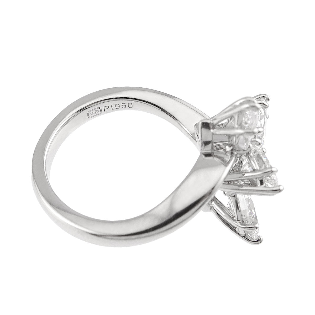 WINSTON Cluster MM Diamond Ring Pt Size4.75-5(US)
