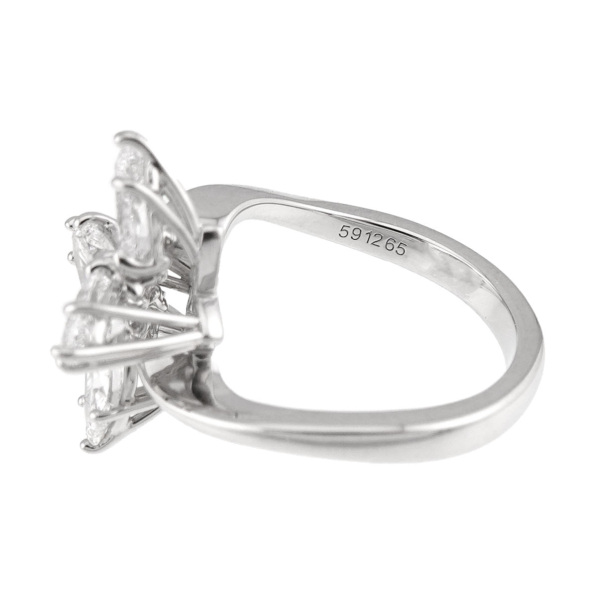 WINSTON Cluster MM Diamond Ring Pt Size4.75-5(US)
