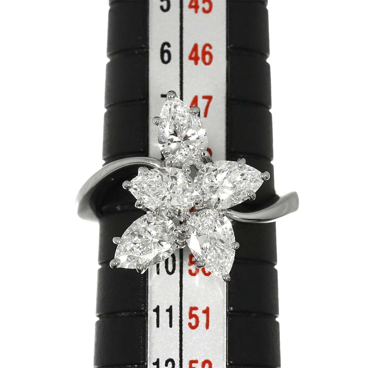 WINSTON Cluster MM Diamond Ring Pt Size4.75-5(US)