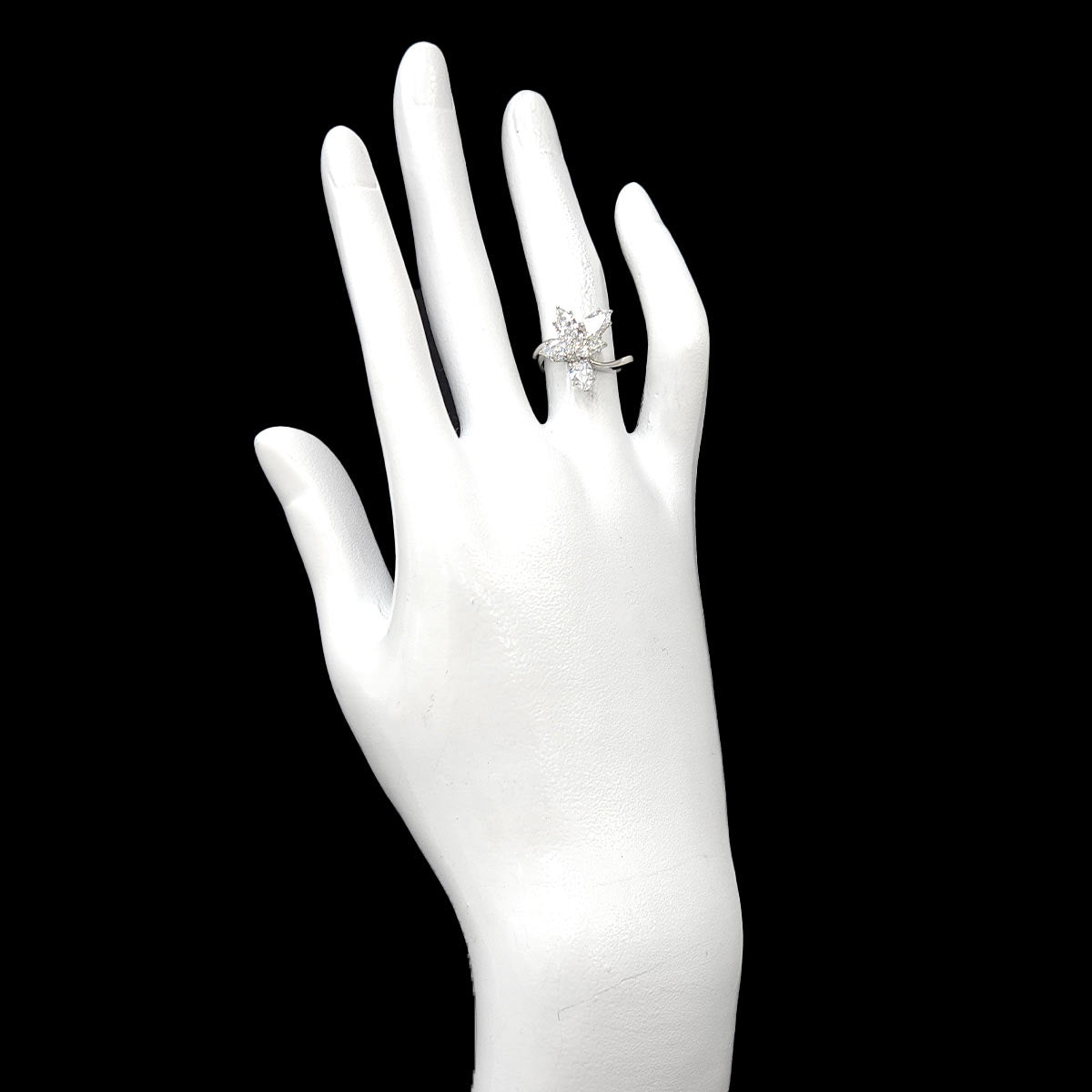 WINSTON Cluster MM Diamond Ring Pt Size4.75-5(US)