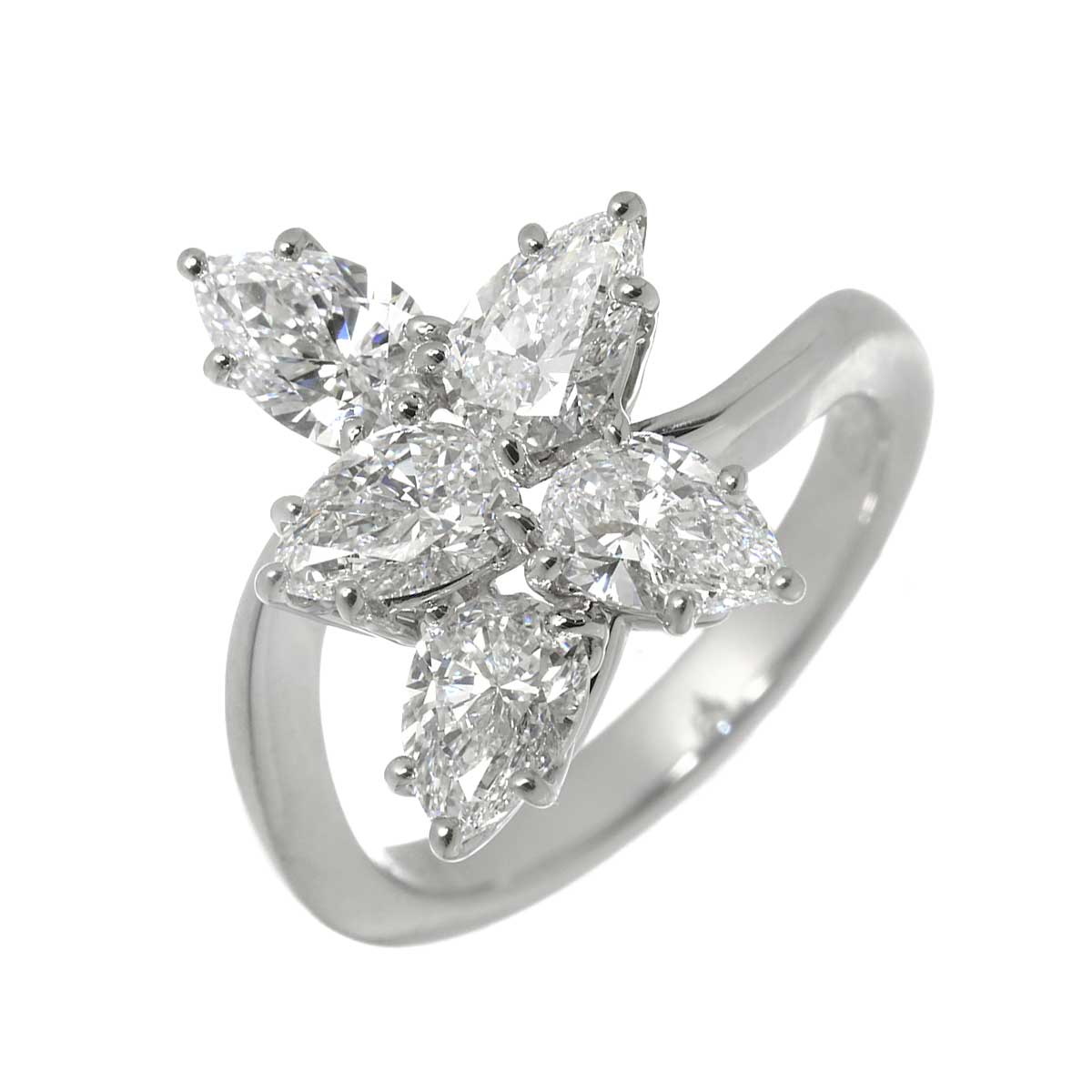 WINSTON Cluster MM Diamond Ring Pt Size4.75-5(US)