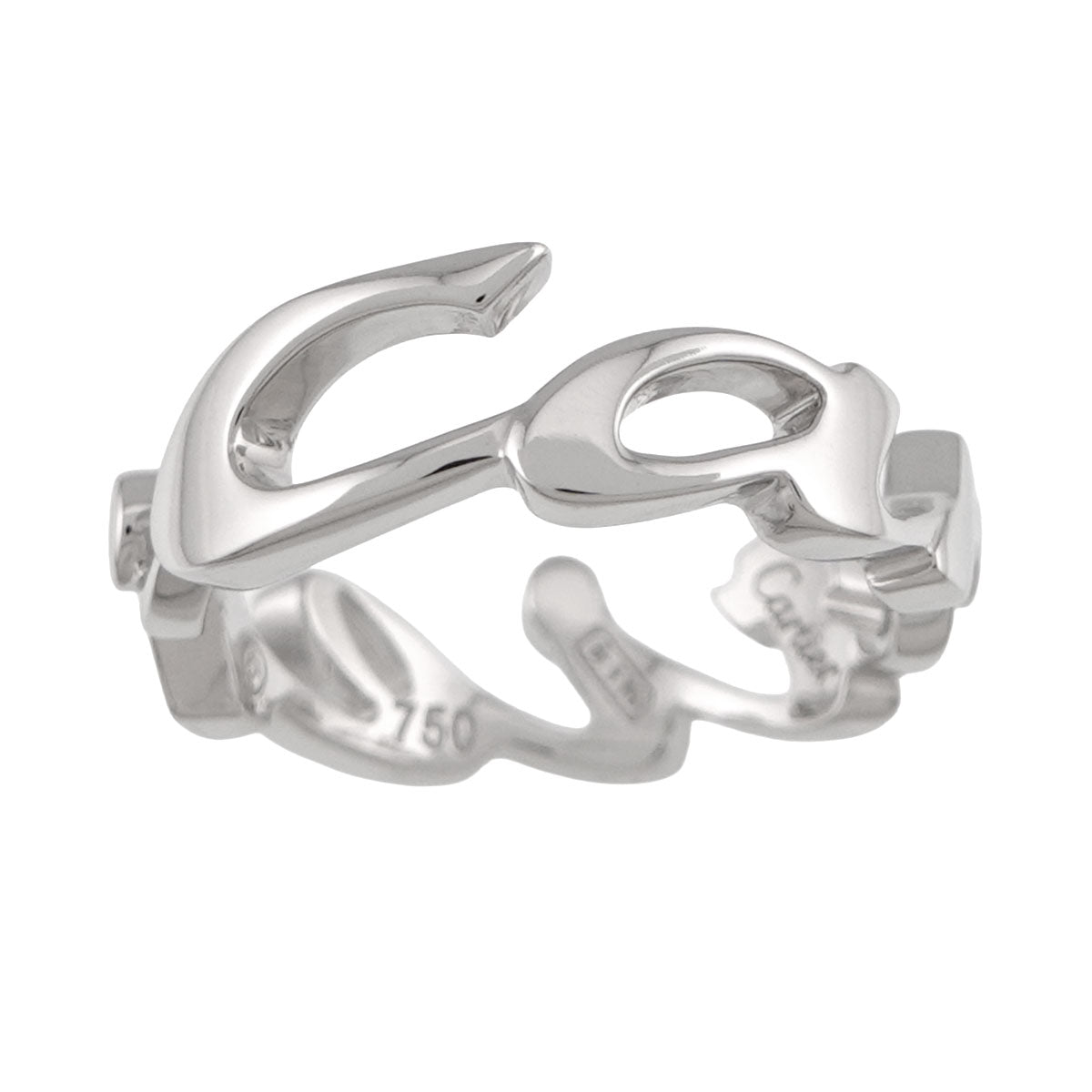 Signature Logo Ring 18K White Gold 750 Size49 4.75-5(US)