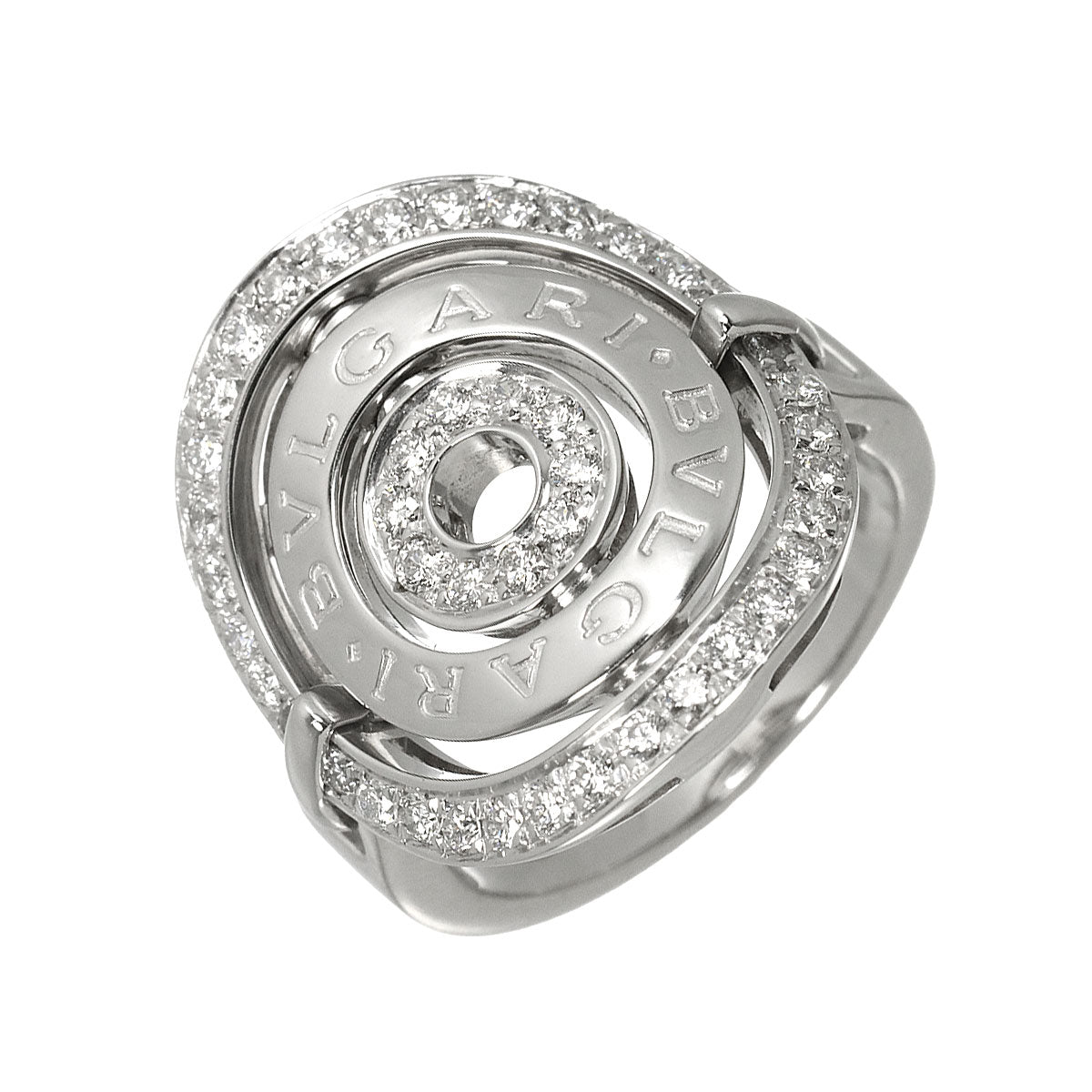 Astrale Cerchi Diamond Ring 18K K18 WG 750 size6.75(US)