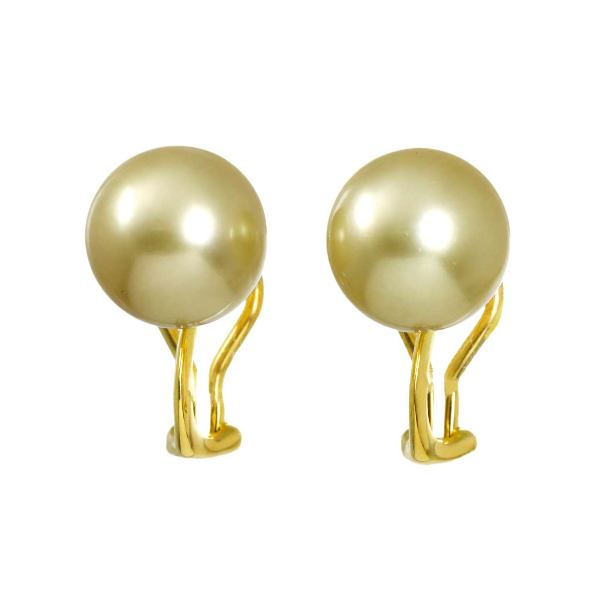 South Sea pearl 11.3mm Earrings Clip on 18K YG 750