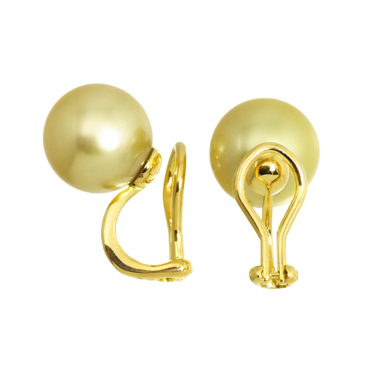 South Sea pearl 11.3mm Earrings Clip on 18K YG 750
