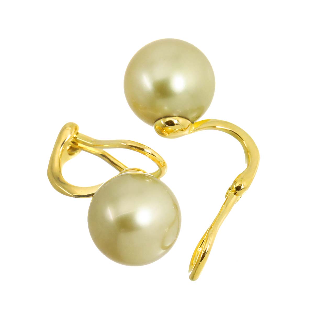 South Sea pearl 11.3mm Earrings Clip on 18K YG 750