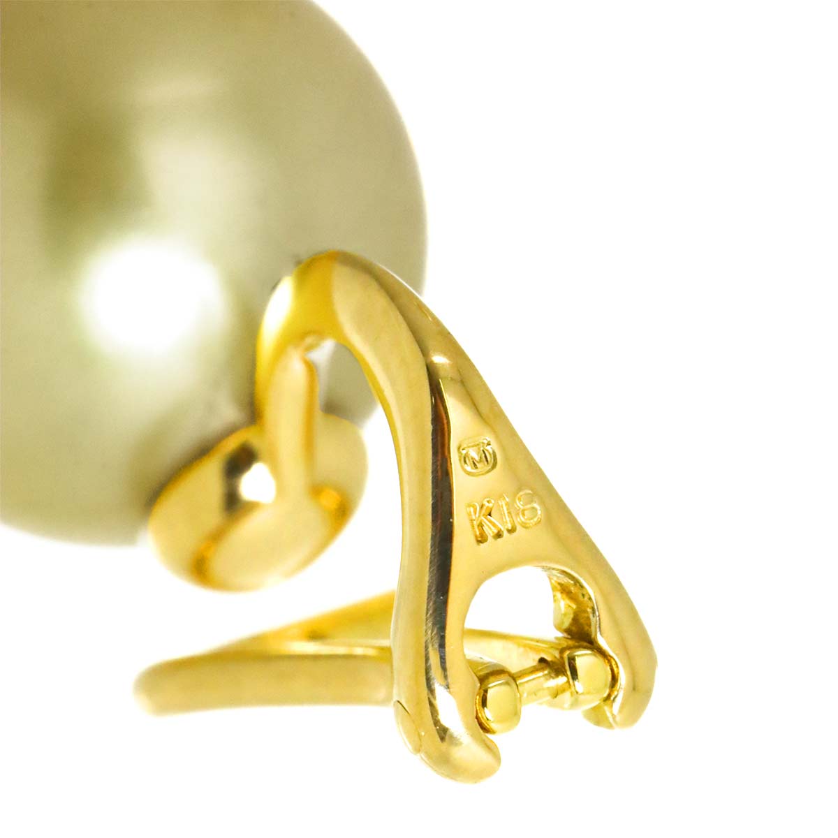 South Sea pearl 11.3mm Earrings Clip on 18K YG 750