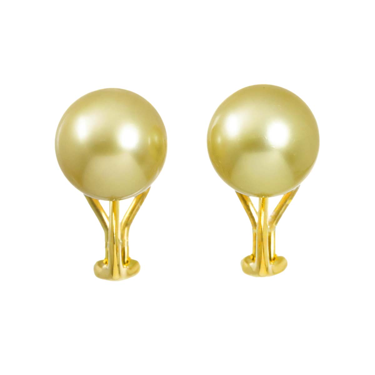 South Sea pearl 11.3mm Earrings Clip on 18K YG 750