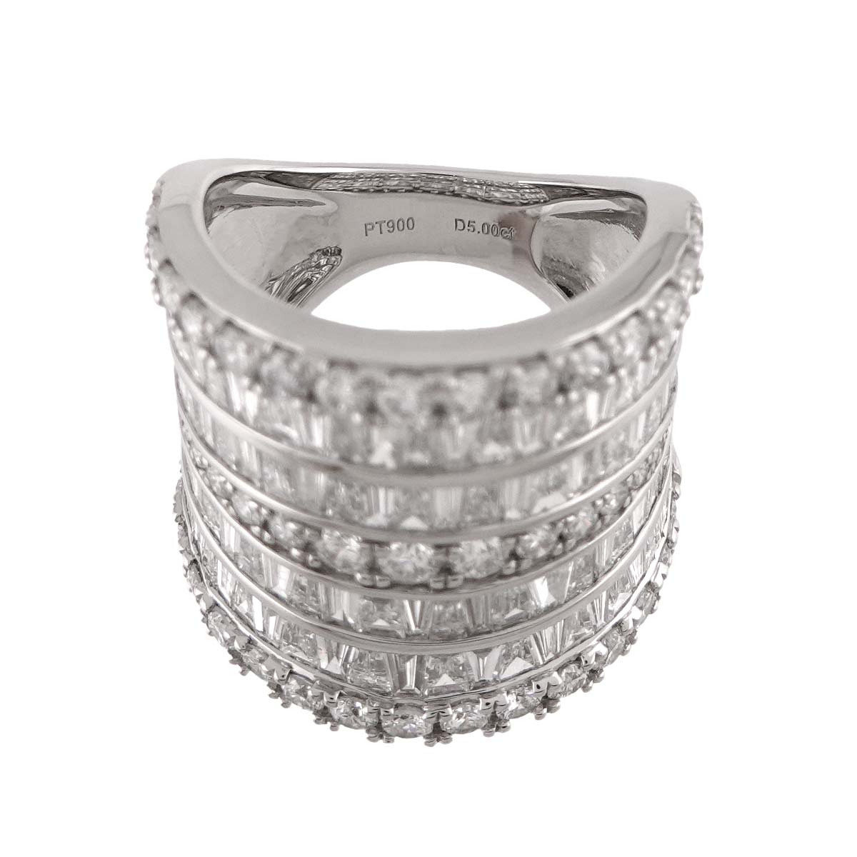 Diamond 5.00ct Ring Pt Platinum size6.5-6.75(US)